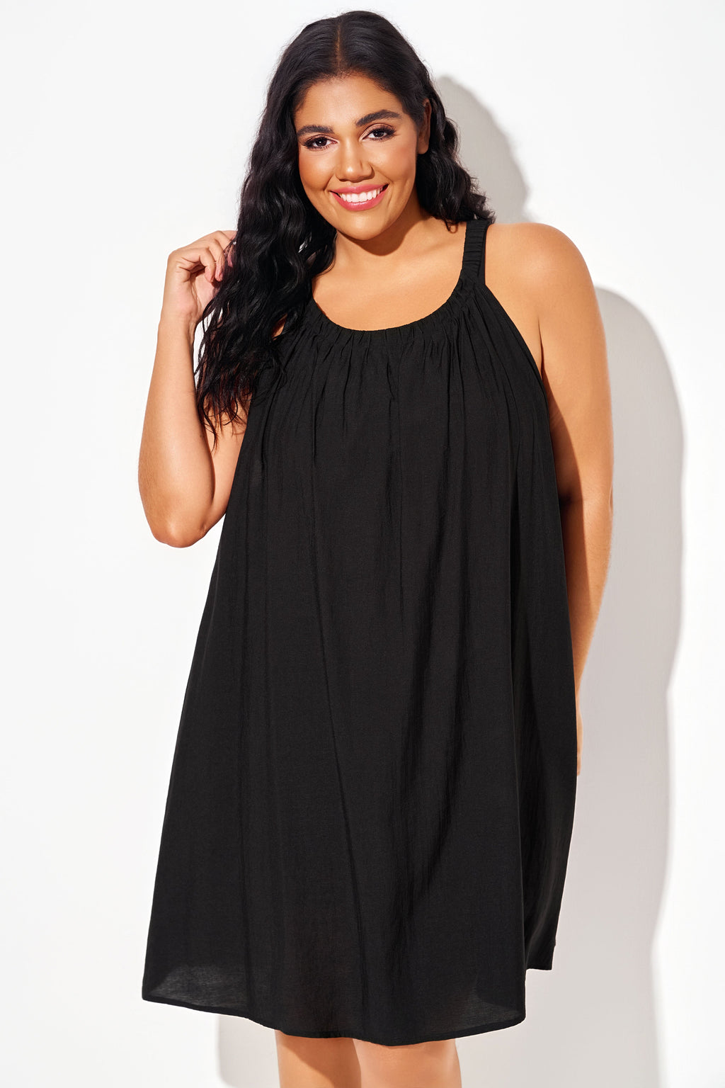 Plus Size Sleeveless Flowy Beach Cover Up