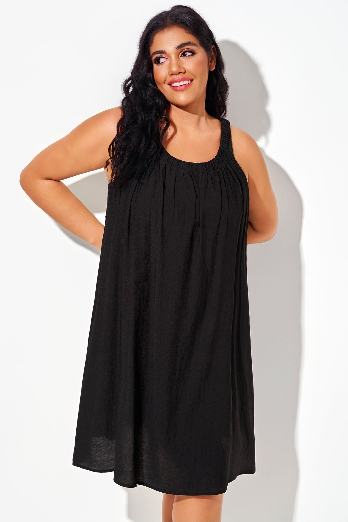 Plus Size Sleeveless Flowy Beach Cover Up