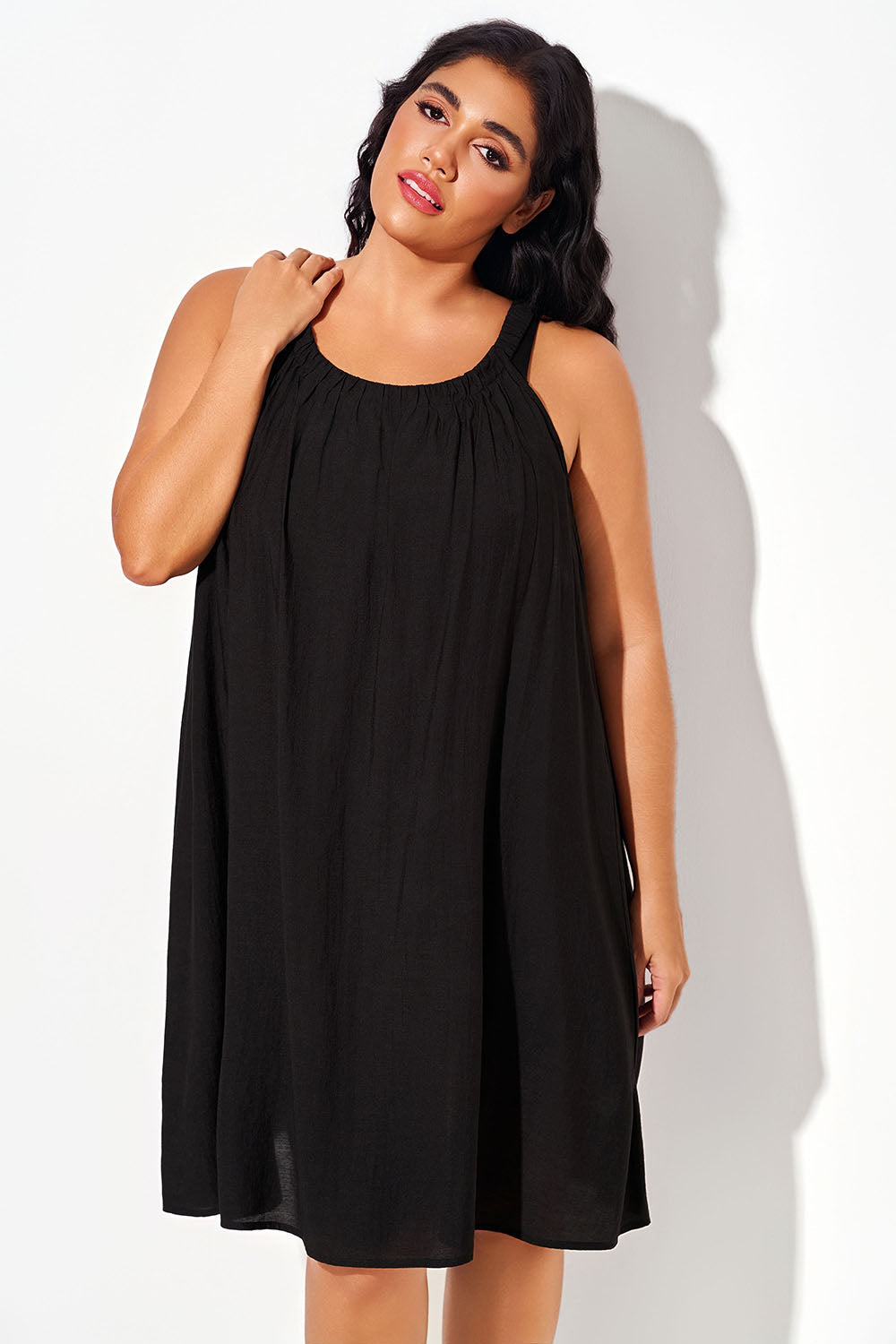 Plus Size Sleeveless Flowy Beach Cover Up