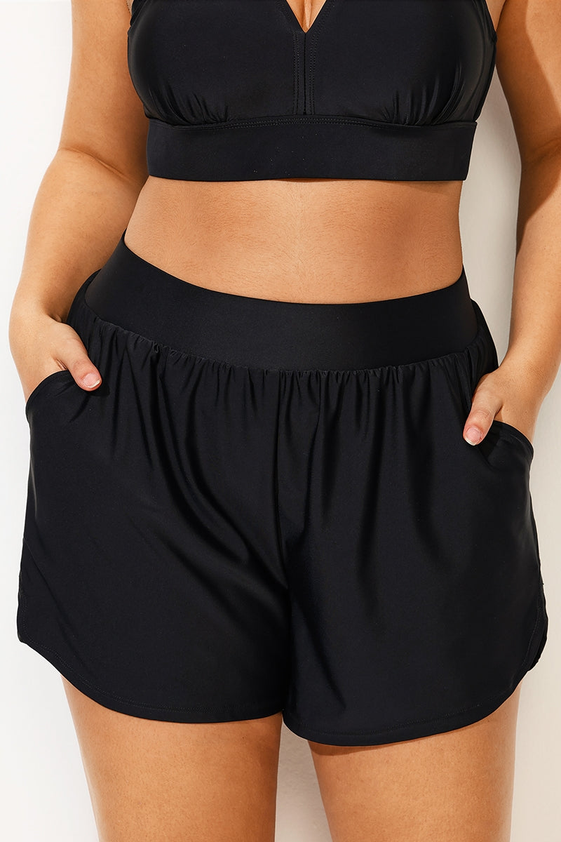 Black Quick-Dry Pocket Swim Bottoms