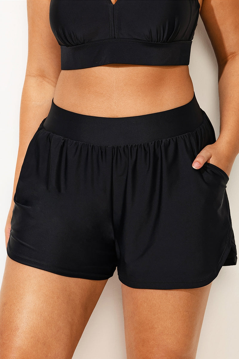 Black Quick-Dry Pocket Swim Bottoms