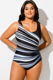 Square Neck Tank One Piece Swimsuit