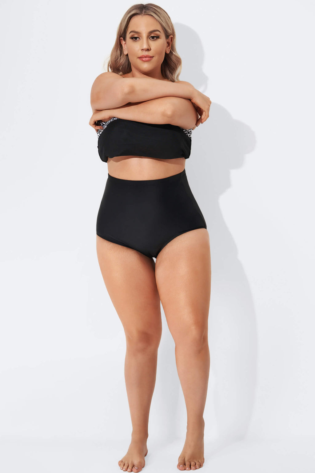 Black Elegant High Waist Brief For Lady